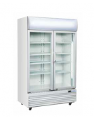 Vetrina bibite verticale doppia con ante a battente - Lt 1000 - refrigerazione ventilata +1/+10°C - cm 120x73x203,5h
