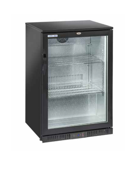 Vetrina bibite ad un anta - colore esterno nero - 133 Lt - refrigerazione Roll-Bond con ventola +1/+10°C - cm 60x52x90h