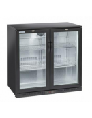 Vetrina bibite a due ante a battente - colore esterno nero - refrigerazione Roll-Bond con ventola +1/+10°C - cm 90x52x90h
