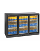 Vetrina bibite a tre ante scorrevoli - colore esterno nero - refrigerazione ventilata -1°C +6°C - mm 1350x520x900h