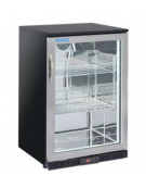 Vetrina bibite 1 porta battente in vetro con cornice in acciaio inox - Lt 138 - refrigerazione Roll-Bond +1/+10°C - cm 60x50x90h