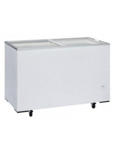 Congelatore a pozzetto con top in vetro scorrevole Rea 3 cesti Capacità 355 lt - refrigerazione statica - mm 1305x635x890h