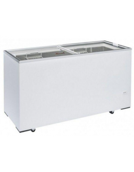 Congelatore a pozzetto con top in vetro scorrevole Rea 2 cesti Capacità 436 lt - refrigerazione statica - mm 1555x635x890h