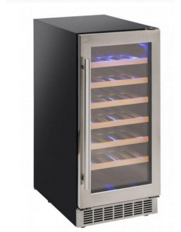 Vetrina refrigerata per vino da incasso - capacità 35 bottiglie - refrigerazione ventilata +5°/+18°C - cm 38x64,7x86,5h