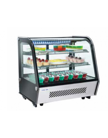 Espositore refrigerato da banco, colore nero con basamento inox - refrigerazione ventilata +1/+12°C - cm 69,5x57x68,5h