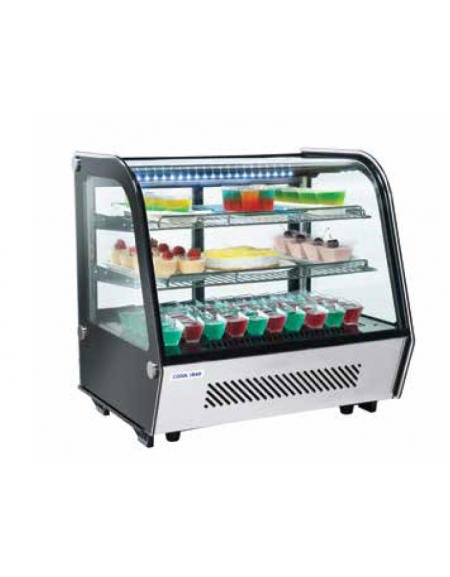 Espositore refrigerato da banco, colore nero con basamento inox - refrigerazione ventilata +1/+12°C - cm 69,5x57x68,5h