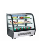 Espositore refrigerato colore inox  e nero da banco, refrigerazione ventilata +1/+12°C - capacità 120 Lt. - mm 696xP568xH686h