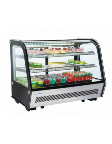 Espositore refrigerato da banco, colore nero con basamento inox - refrigerazione ventilata +1/+12°C - cm 87,5x57x68,5h