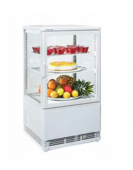 Vetrina espositiva colore bianca - refrigerazione ventilata - capacità 58 lt. - mm 428x386x810h
