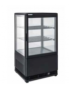 Vetrina espositiva colore nero - refrigerazione ventilata +2°/+12°C - capacità Lt. 58 - Classe B - cm 42,8x38,6x81h