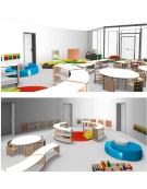 MOBILE CURVO A 45° PASSANTE - cm 110x41x70h - CONFORME AI CAM