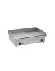 Piastra grill liscia/rigata da appoggio in acciaio inox con vassoio raccogligrasso - mm 735x500x240h
