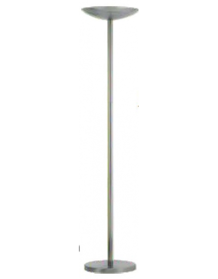 Lampada da terra con struttura in metallo. Lampadina inclusa. Colore nero o alluminio.