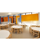 TAVOLO RETTANGOLARE IN LEGNO PER SCUOLA MATERNA CON PIANO LATTE - cm 128x64x53h - ADATTO A BAMBINI DA 3 A 5 ANNI - CONFORME CAM