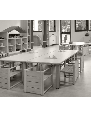 PIANO TAVOLO RETTANGOLARE LATTE IN LEGNO CM 150x75x2,6h - CONFORME AI CAM