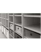 MOBILE CONTENITORE IN LEGNO APERTO A 9 CASELLE COLORATE - cm 105x41x100h - CONFORME AI CAM