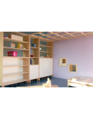 MOBILE COLONNA A GIORNO IN LEGNO CON SCHIENA E VANI PASSANTI - cm 53,5x41x190h - CONFORME AI CAM