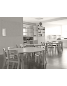 MOBILE COLONNA ALTA IN LEGNO 1 ANTA MEDIA COLORATA INFERIORE E VANO SUPERIORE A GIORNO CON 2 RIPIANI - CM 53,5x41x190h