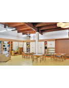 ARMADIO CONTENITORE ALTO IN LEGNO CON 2 ANTE COLORATE PER AULA - cm 105x41x190h - CONFORME AI CAM