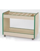 CARRELLO PORTACOLORI IN LEGNO NOBILITATO CM 80X40X60H