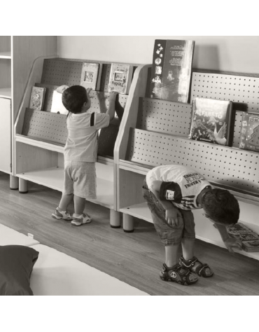 SOPRALZO ESPOSITORE LIBRI - cm 105x41x60h - CONFORME AI CAM