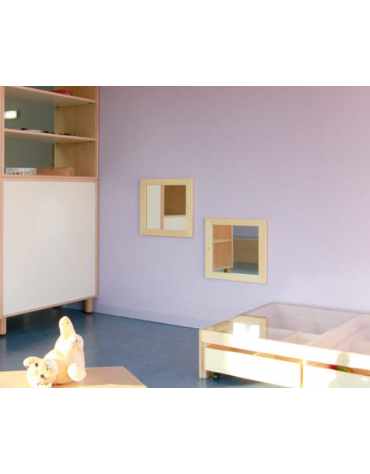 SPECCHIO A PARETE CM 60X60H PER SCUOLA - CONFORME AI CAM E ALLA NORMA EN 14072:2003