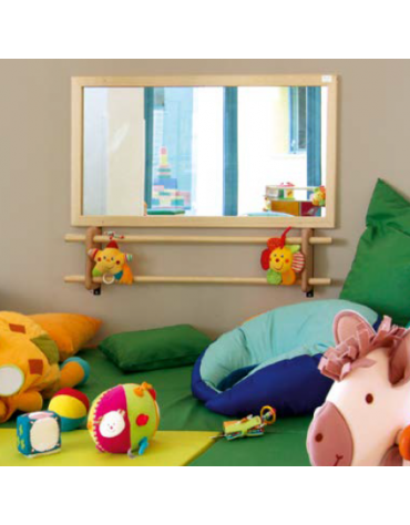 SPECCHIO A PARETE PER SCUOLA O ASILO - CM 60X90H - CONFORME AI CAM E ALLA NORMA EN 14072:2003