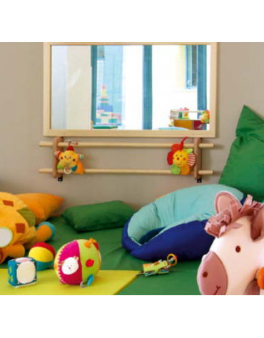 CORRIMANO A MURO A 2 PRESE IN LEGNO - CM 150 - CONFORME AI CAM