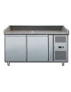 Tavolo refrigerato per preparazione pizza- 2 Sportelli ventilato -2°+8°C in acciaio inox AISI 304 - cm 151x80x99h