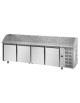 Tavolo refrigerato per preparazione pizza- 4 Sportelli-Gruppo motore a destra e piano in granito-CM 271x80x103/110h