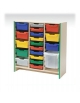 ARMADIO BASSO PORTAVASCHETTE 3 VANI - CM 105X40X110H - COLORE STRUTTURA FAGGIO - KIT VASCHETTE ESCLUSO