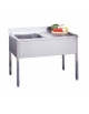 Lavello inox 1 vasca + gocciolatoio destro Dimensioni cm.100x60x85h