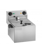 Friggitrice elettrica da banco in acciaio inox - 1 vasca - capacità 6 lt -3,6 Kw - cm L34xP43xH31