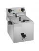 Friggitrice elettrica da banco in acciaio inox con rubinetto - 1 vasca - capacità 6 lt - 3,25 Kw - mm 340x430x355h