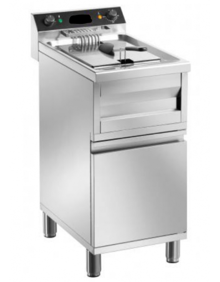 Friggitrice elettrica in acciaio inox  - capacità lt 12 -  9000 w - mm L400xP700xH960mm