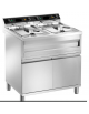 Friggitrice elettrica in acciaio inox su mobile 2 vasche - capacità lt 12 + 12 - 9000 + 9000 w - mm L800xP700xH960