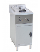 Friggitrice elettrica in acciaio inox su mobile - capacità lt 25 -  18 kw - cm 47x79x121h