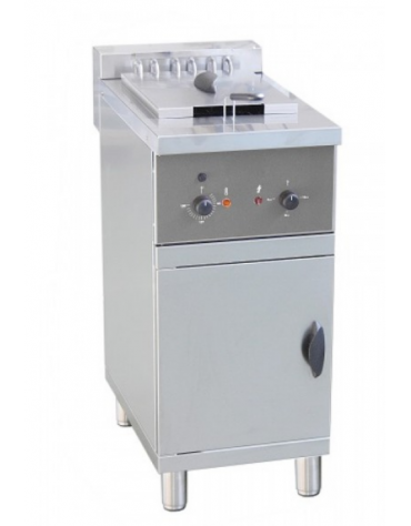 Friggitrice elettrica in acciaio inox su mobile - capacità lt 25 -  18 kw - cm 40x70x94h