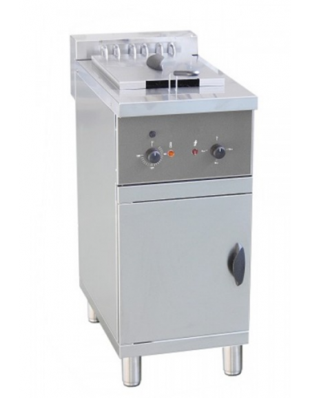 Friggitrice elettrica in acciaio inox su mobile - capacità lt 25 -  18 kw - cm 47x79x121h