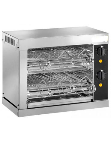 Tostiera in acciaio inox AISI 304 - 6 pinze - 2000 w - mm 440x240x250h