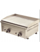 Fry top a gas da banco in acciaio inox - piastra rigata doppia - potenza 6000 W - cm 60x45x27,5h