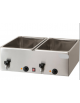 Bagnomaria elettrico da banco in acciaio inox con rubinetto - 2 vasche G/N 1/1 - mm 690x540x300h