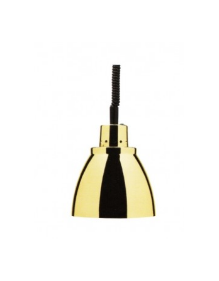 Lampada riscaldante in ottone, potenza 250 W - diametro 225 mm con luce bianca Lampada riscaldante in ottone, potenza 250 W - diametro 225 mm con luce bianca