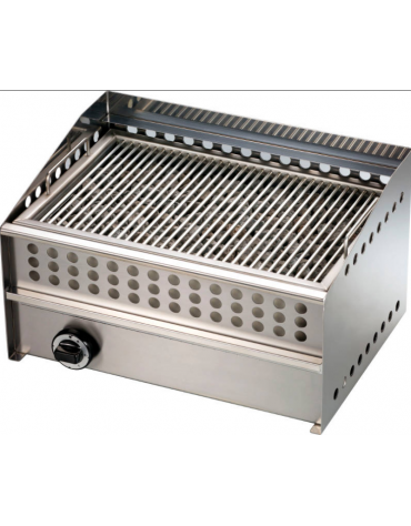 Griglia a pietra lavica in acciaio inox -  potenza 9000 W - mm 540x390x310h