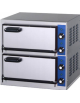 Forno pizza elettrico in acciaio inox a camera doppia di cottura - 4400 W - mm L555xP460xH530 - capacità 1+1 pizze
