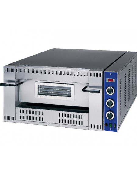 Forno pizza a gas in acciaio inox a camera singola di cottura - 18000 W - mm L1000xP1140xH470 Forno pizza a gas in acciaio inox a camera singola di cottura - 18000 W - mm L1000xP1140xH470