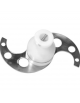 Coltello per cutter con 2 lame forate in acciaio INOX e diametro 200 mm x H 147 mm.