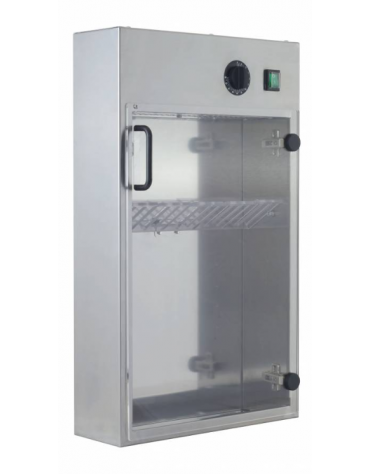 Sterilizzatore in acciaio INOX per 14 coltelli a raggi UV - mm 400x130x670h
