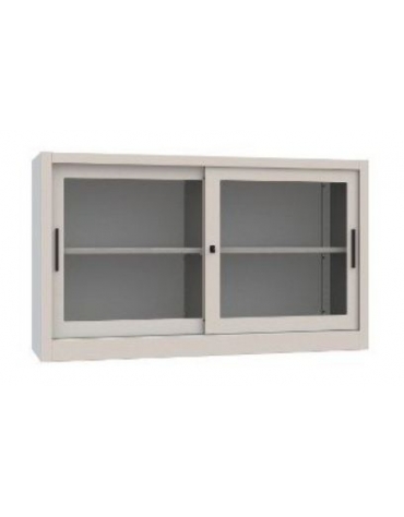 SOPRALZO METALLICO ANTE SCORREVOLI IN VETRO TEMPERATO CON SERRATURA - cm 150x35x75h