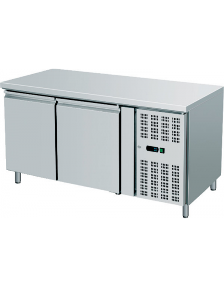 Banco Refrigerato Ventilato 2 cassetti in Acciaio Inox - 650W - Temperatura -18° -22 ° C - cm 136x70x86h